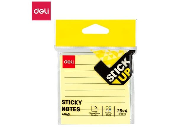 Deli Stiker blok sa linijama 4 boje - 100 lista EA045