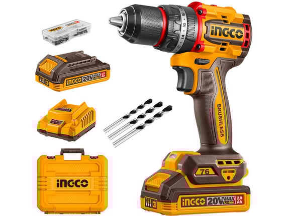 Ingco Aku udarna bušilica 76NM Super CIDLI20768E - 2 X 2Ah baterije + punjač
