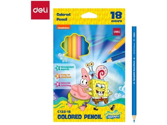 Deli Drvene bojice Sunđer Bob 1/18 EC133-18