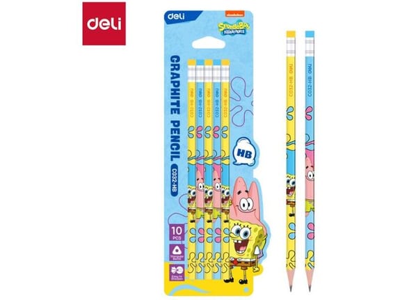 Deli Grafitne olovke Sunđer Bob 1/10 blister EC032-HB