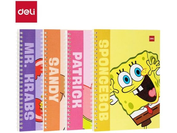 Deli Sveska A5 Sunđer Bob Spiralna 60L 70g ELA560