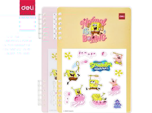 Deli Sveska A5 Sunđer Bob PP korice spiralna 50 listova 80g EN210