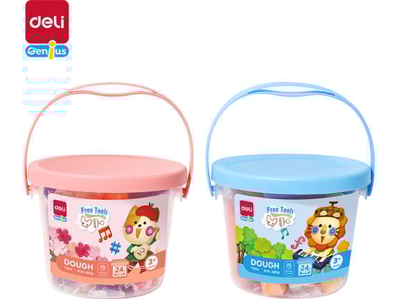 Deli Masa za modeliranje 24 boje u PVC kofici 480g EY006