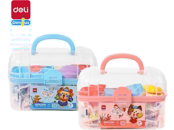 Deli Masa za modeliranje 24 boje u PVC koferčetu 264g EY007