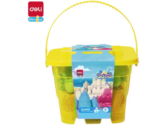 Deli Kinetički pesak u kantici sa 6 modli 500g EY013-YL