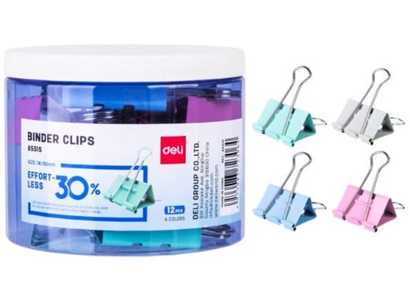 Deli Štipaljke za papir 50×0.4 mm u boji E8551S