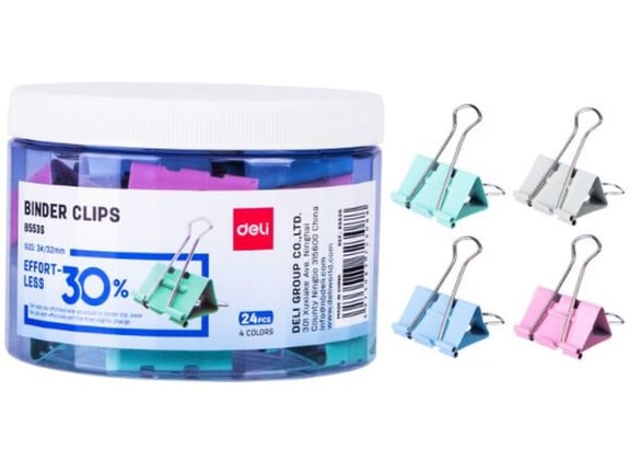 Deli Štipaljke za papir 32×0.4 mm u boji E8553S