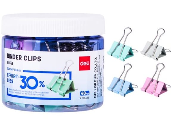 Deli Štipaljke za papir 19×0.4 mm u boji E8555S