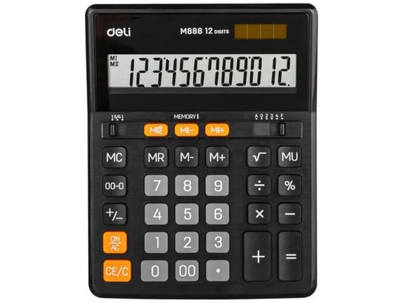 Deli Kalkulator 203x158x31mm EM888