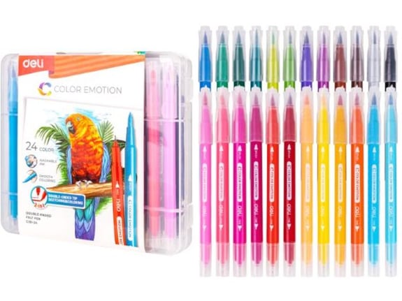 Deli Flomasteri dvostrani 1/24 EC151-24