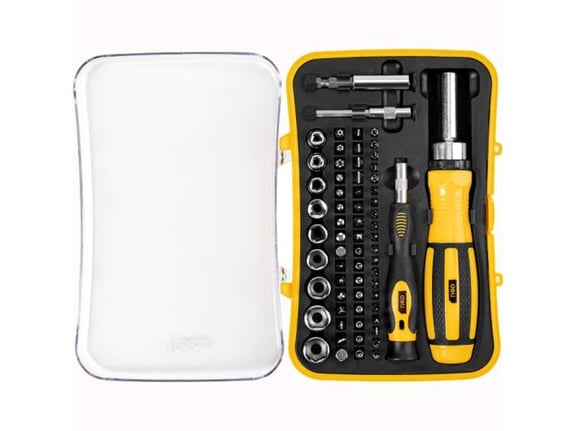 Deli Set umetak sa odvijačem i račnom 65 delova EDL3565