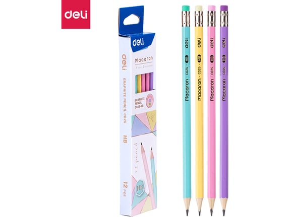 Deli Grafitne olovke Macaroon 1/12 HB EC025-HB