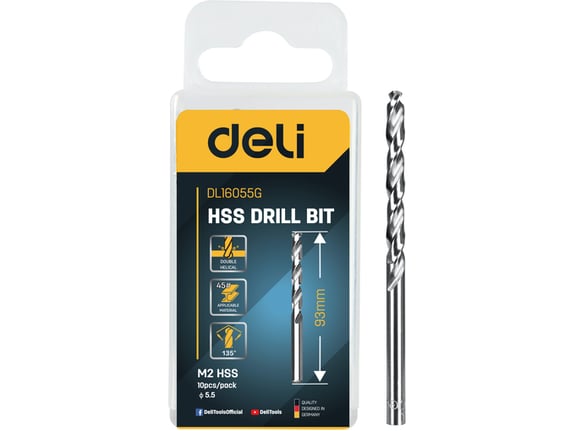 Deli HSS Spiralna burgija za metal 5.5mm 10/1 EDL16055G