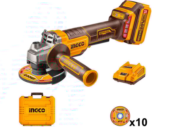 Ingco Aku brusilica 115 1x4AH Super CAGLI2111561 + 1x baterija 4Ah i punjač