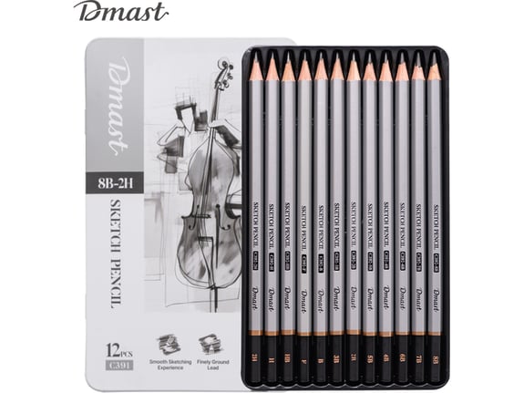 Deli Set olovaka za skiciranje u metalnoj kutiji 1/12 Dmast Pebeo EC391