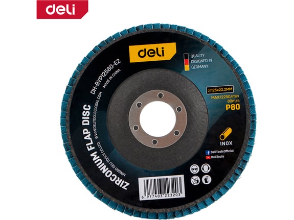 Deli Lamelarni brusni disk ZN Inox/metal 125mm G80 EDH-BYP12580-E2