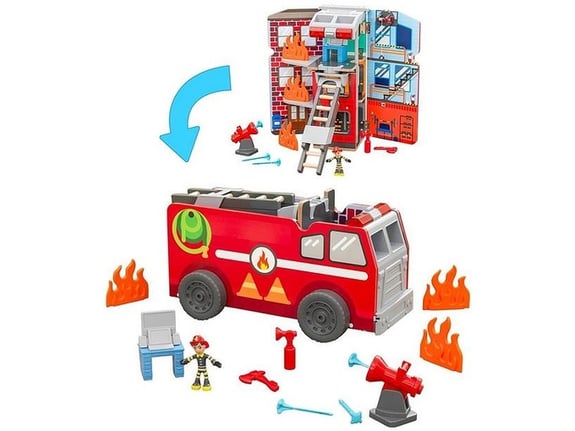 KidKraft 2 u 1 vatrogasni kamion i stanica