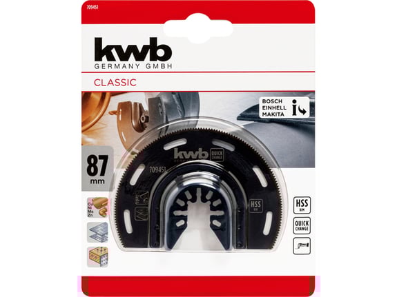 Kwb CV nož za lim drvo i plastiku 87mm polukružni nastastavak za multi-alat HSS BIM