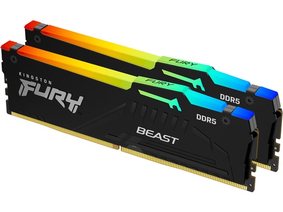 Kingston Memorija DIMM DDR5 32GB - 2x16GB kit 5600MT/s KF556C36BBEAK2-32 Fury Beast RGB EXPO