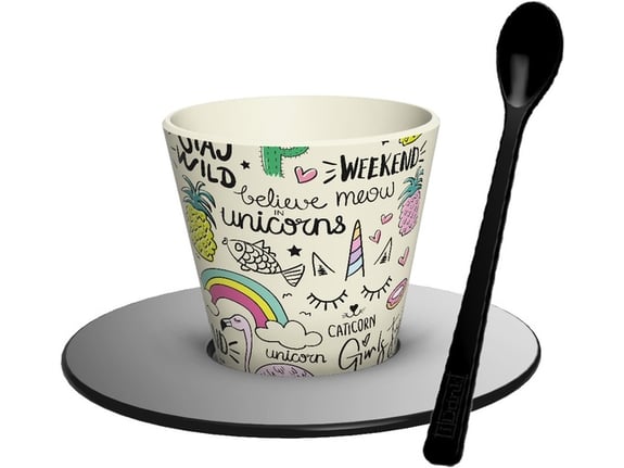 Itotal Šolja sa tacnom i kašičicom Stay Wild ID5214