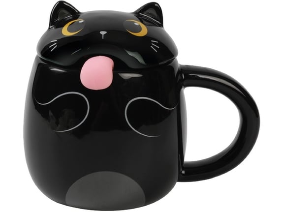 Itotal Šolja sa poklopcem i kašičicom Mačka XL2564A