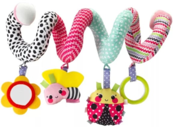 Infantino Tvister igračka za kolica i autosedište Ladybug&Bee Rose