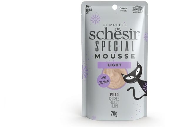Schesir Mousse Light Piletina/Ćuretina/Bundeva 70g