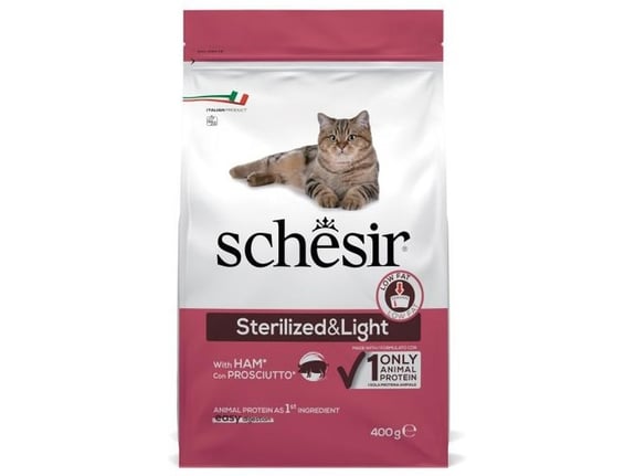 Schesir Hrana za mačke Sterilised & Light Šunka 400g