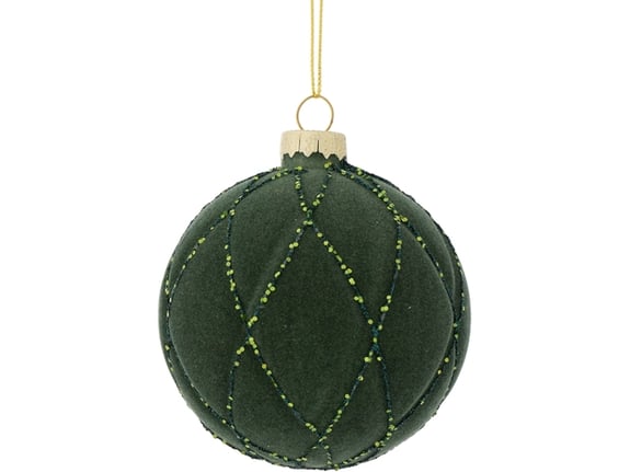 Staklena novogodišnja kugla sa plišom 10cm