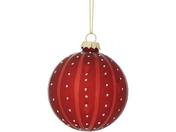 Staklena novogodišnja kugla sa tačkicama 12cm