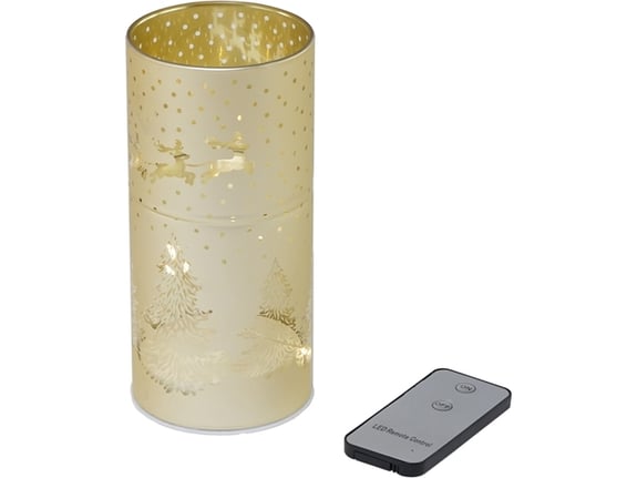 Stakleni svećnjak sa led svetlom 8X17cm