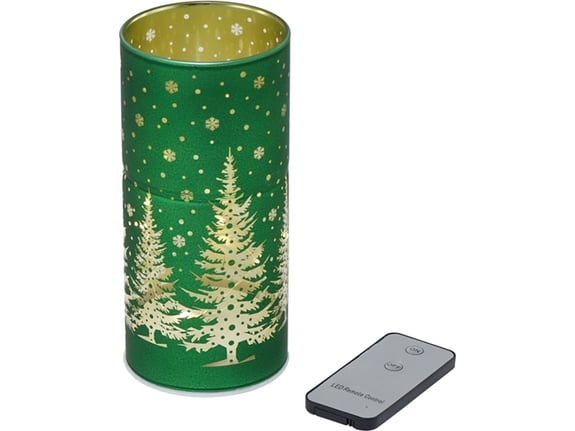 Stakleni svećnjak sa led svetlom 8X17cm