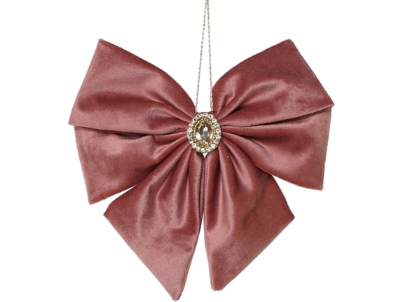 Novogodišnja dekor mašna za kačenje 20X19cm poliester