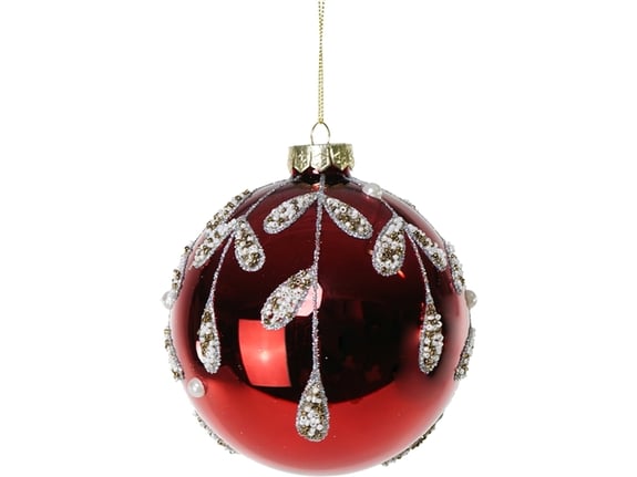 Staklena kugla sa listićima 12cm