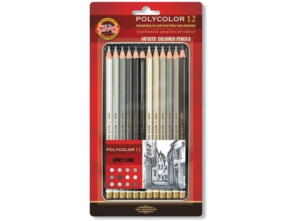 Koh-i-Noor Umetnička drvena boja 1/12 polycolor gray line 3822