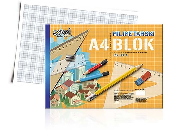 S-Cool Milimetarski blok A4 sc141