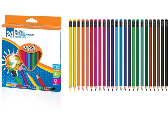 S-cool Drvene bojice sa gumicom 1/24 SC1482