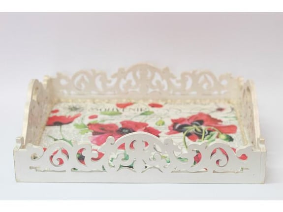 Tajne škrinje Poslužavnik ručni rad unikat