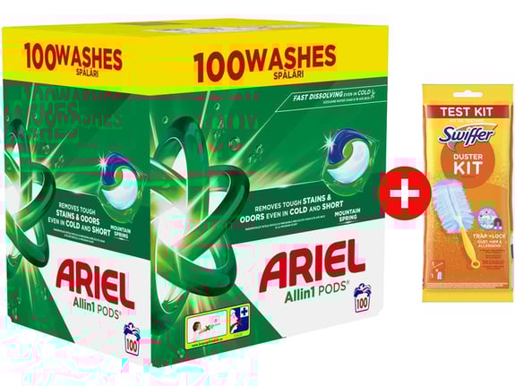 Ariel Kapsule za pranje veša 2x50 + Swiffer Duster Starter Kit + 1kom dopune