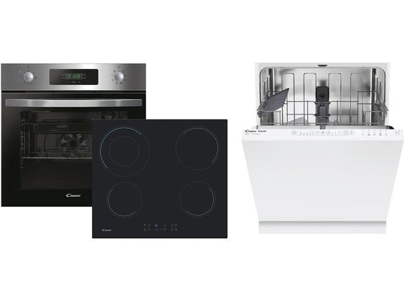 Candy Ugradna rerna FIDC X625 L + Ugradna staklokeramička ploča CH 64 DVT + Ugradna mašina za pranje sudova CI 3E7L0W2
