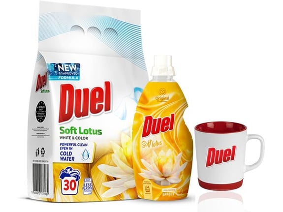 Duel Deterdžent Soft lotus 2.7kg + Omekšivač Soft lotus 1.6l + Šolja