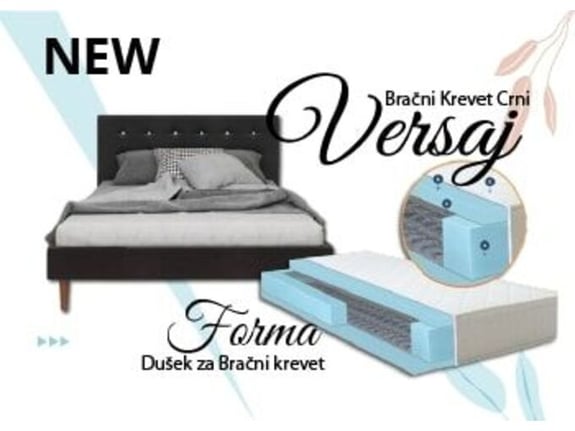 Versaj Bračni krevet 216x164x108cm + Forma Dušek za bračni krevet 160x200cm