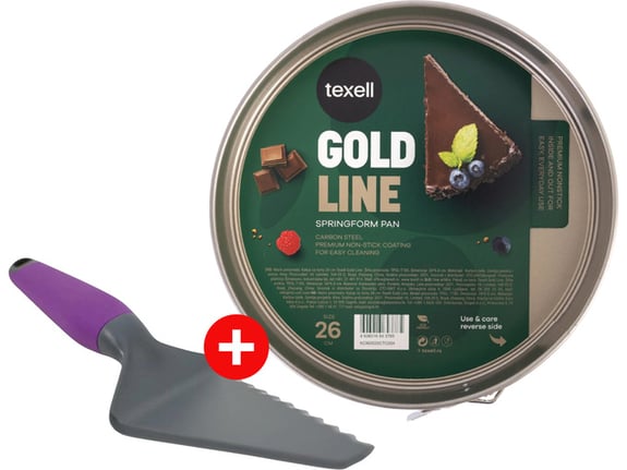 Texell Kalup za tortu Gold Line TPGL-T185 + Texell Lopatica za tortu TKP-NT159