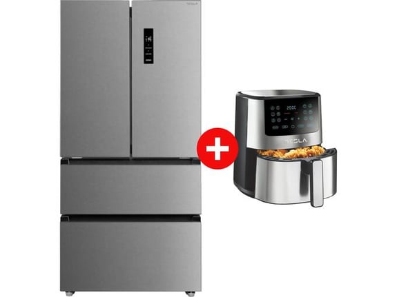 Tesla Side by Side frižider RF3900FMX Total No Frost 391 l + Tesla Friteza na vruć vazduh AF501BX