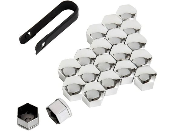 888 Car Accessories Set poklopaca za šrafove točka hrom 20 kom 17mm