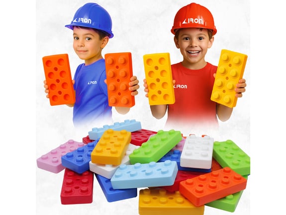 Kocke za decu velike MINI BLOK kocke set od 50kom. - Veličina cigla kocke 12cm x 24cm x 4cm