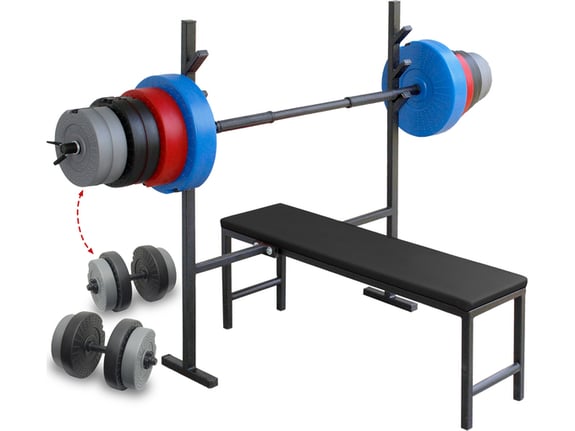 Benc klupa i tegovi - Benc klupa «LEON» tegovi 84kg i 2+1 šipka - proizvodac Iron Sport