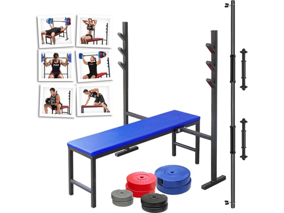 Benc klupa i tegovi - Benc klupa «LEON» tegovi 96kg i 2+1 šipka - proizvodac Iron Sport