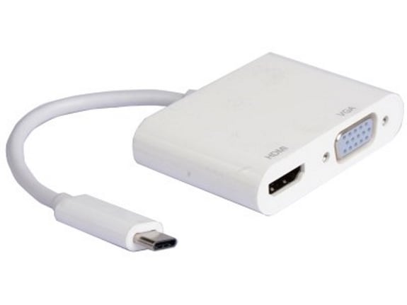 E-Green Adapter USB 3.1 tip C - HDMI + VGA