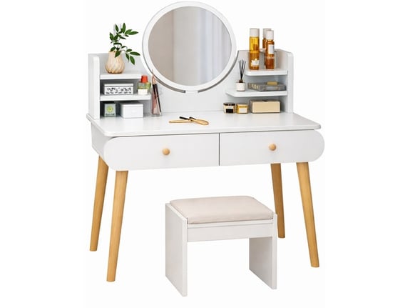 Bella Lux Sto za šminkanje 80cm sa LED ogledalom i stolicom